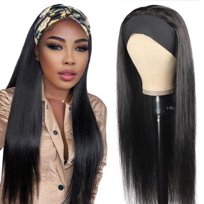 China Wholesale Machine Made Remy Hair Headband Wig Vendor Brazilian Raw Human Virgin Silky Straight Wave None Lace Glueless Wig Customized Styles for sale