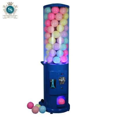 China Coin Acceptor Works China Main Toy Gashapon Tennis Ball Machine /Metal Cylindrical Vending Machine Body Gumball Vending Machine from China for sale