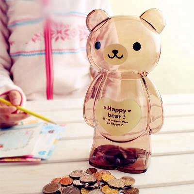 China Cat Frog Bear Pig Shaped Plastic Animal Money Bank Candy Jar for sale