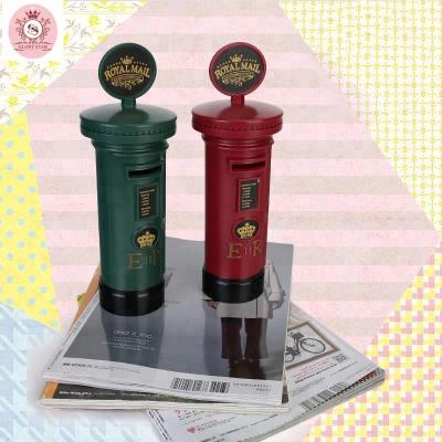 China New Design Mailbox Piggy Banks Post Coin Bank Post Box Shaped Coin Bank for sale