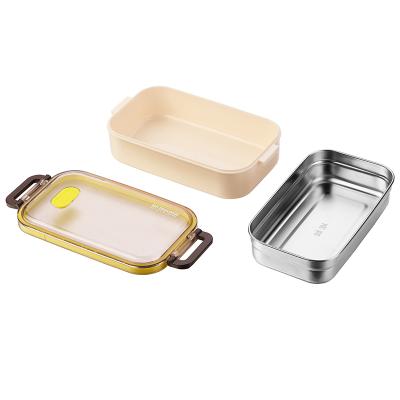 China Wholesale new arrival tiffin portable food bento eco-friendly pp inside 304 stainless steel lunch box for sale