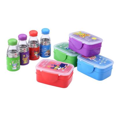 China Factory price Microwavable set kids school bento lunch box and water bottle set for kids for sale