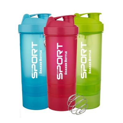 China Outdoor Sports 840ml Sustainable Portable Plastic Shaker Bottle Personalized With Storage Container for sale