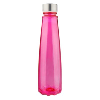 China Food Grade 650ml Viable Stainless Steel Lid Single Wall Tritan Plastic Water Bottle for sale