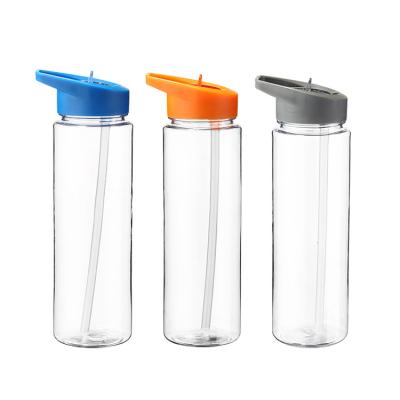 China Wholesale Sustainable 750ml bpa free insulated tritan clear drinking plastic water bottle with straw for sale