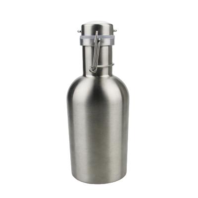 China Viable Wholesale Cheap Custom Made Metal 304 Swing Top 2l Stainless Steel Beer Bottle for sale