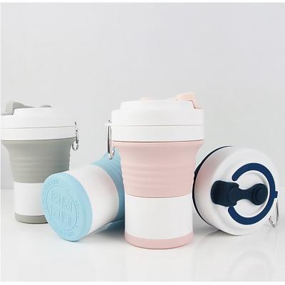 China Camping Silicone Drinks Mug With Lids Silicone Sippy Cup Collapsible Coffee Mug for sale