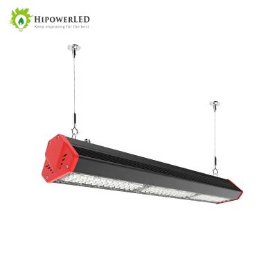 China Sports Stadiums High Bay Light Indoor Linear LED Microwave Motion Sensor Light Fixture For Warehouse 200W CE Hanging Surface for sale