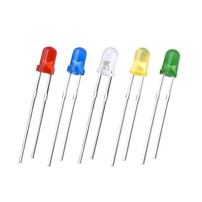 China INGAN Round LED 3mm 5mm LED F-3 F5 Blue Yellow Green and White Directly Inserted Lamp Bead Components Package for sale