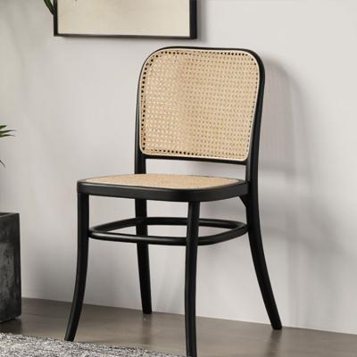 China (Other) Adjustable Nordic Solid Wood Rattan Dining Chair Lounge Leisure Chair Restaurant Backrest Rope Weave Chair for sale