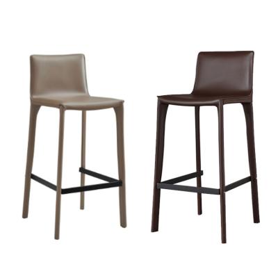 China Leisure strong industrial vintage leather bar chair kitchen style price PU bar chair leather bar stool for sale