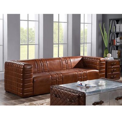 China (Others)Adjustable Comfortable Leather Furniture Sets Dining Sofas Brown Full Grain Leather Living Room Sofa for sale