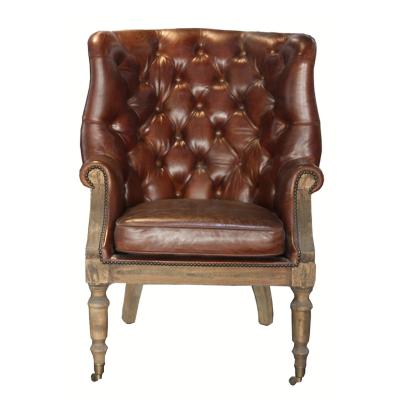 China (Other) Button Wing Back Deconstructed Vintage Leather Adjustable Chair for sale