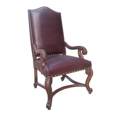 China Adjustable (Other) All Brown Vintage Leather Wood Frame High Back Cafe / Dining / Restaurant / Banquet / Hotel Chair for sale