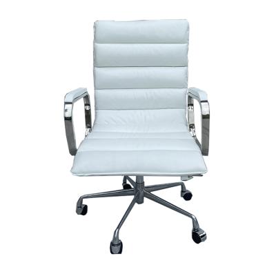 China Factory Retail Adjustable Modern Luxury OEM High Back (Height) Swivel Wheels Executive Office White Leather Computer Chair for sale