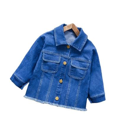 China Autumn Casual Fashion Breathable Designed Infant Baby Denim Coat With Turn Down Collar Design Newborn Baby Outfit Coat for sale