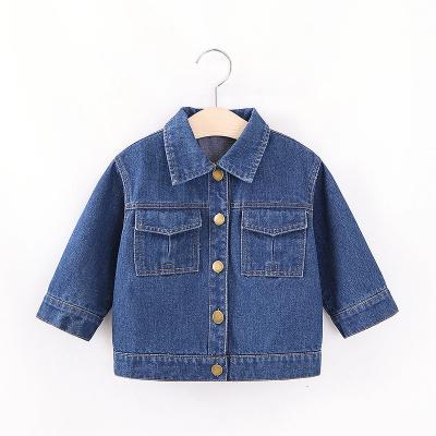 China Jean Jacket Toddler Kids Breathable Denim Baby Boy Turn Down Collar Outwear Fashion Overcoat Long Sleeve For Autumn Winter for sale