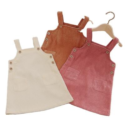 China Girls Solid Color Washable Suspender Skirts 1-6 Years Old Girls Casual Suspender Skirts Factory Outlet Kids Dresses Beige, Coffee, Pink for sale