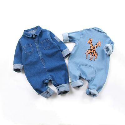 China Wholesale Cheap Baby Jumpsuits Giraffe Pattern Baby Romper Cotton Baby Boy Sleeve Romper High Quality Infant Wholesale Short Clothes for sale