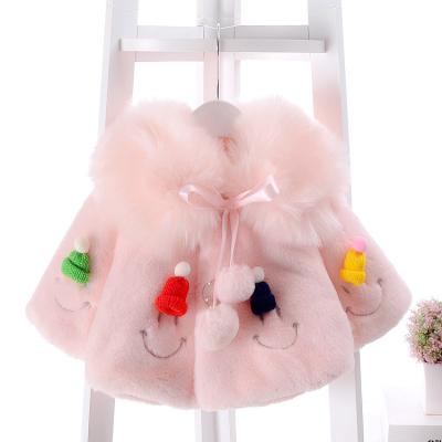 China Winter Newborn Rabbit Baby Long Sleeve Collar Fur Coat Thick Warm Windproof Woolen Add Cotton Baby Coat for sale