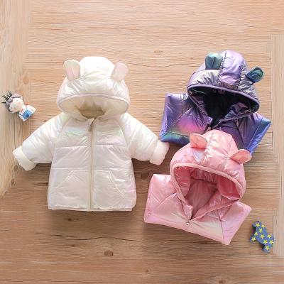 China Warm Kids Coats 2022 Customization Babies Toddler Jackets Winter Hooded Solid Line Windproof Zipper With Fur Inside for sale