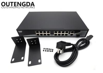 China Rack Mount 16 Port POE Ethernet Switch 802.3 AF POE Ports with SFP Optical Module for sale