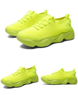 China Breathable Spring Summer Plus Size Flat Bottom Sneaker Lace Net Fly Weave Women Breathable Casual Shoes for sale