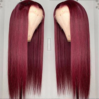 China Peruvian Straight Lace Front Wigs Straight Wig Red Bone Burgundy Lace Frontal Wigs For Women Hair Lace Front Brazilian for sale