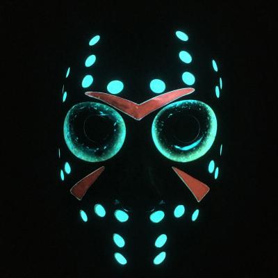 China PVC Black Trend Halloween Decorations New Custom Plastic Led Face Party Full Face Masks for sale