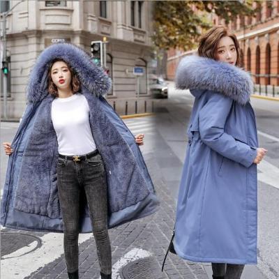 China 2020 Women Clothing Autumn Winter Women Breathable Fur Coats Warm Long Coat For Women With Big Thickened Collar for sale