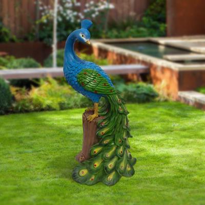 China Other Wholesale Custom Outdoor Yard Resin Peacock Ornaments Villa Garden Landscape Decoration Crafts With LED for sale