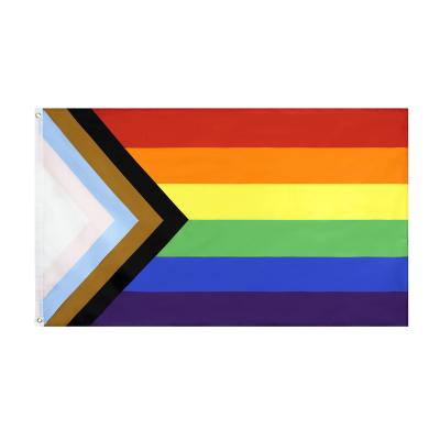 China Anybody wholesale polyester bandeira custom bandeira gay print LGBT pride flags 3X5FT rainbow bandeiras LGBTQ triangular banners for sale