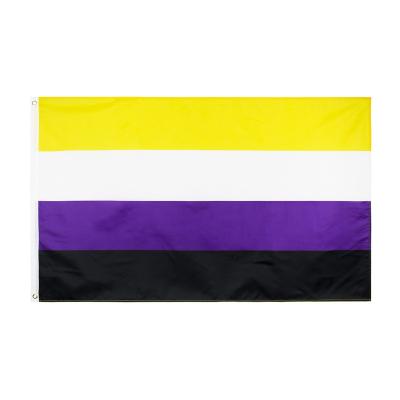 China Anyone Who Gay Pride Bandeira With Bright Vibrant Pride Bandera 3x5Ft Polyester Color Rainbow Flag Non-bianry Flag Banner for sale