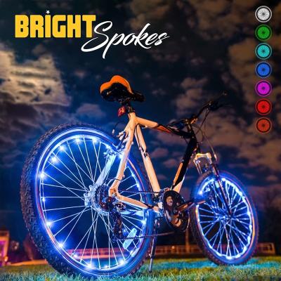 China Outdoor Waterproof Colorful Activites Cycle LED Bicycle Car Spoke Light Pink Yellow Green Bike Tire Accessories LED Light Bicycle Wheel Silver for sale