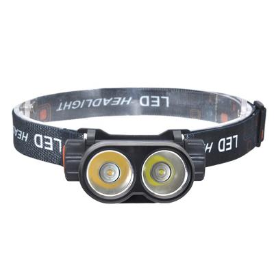 China 2022 Moving Head Light Dual Dual Led Headlight White Yellow Mini Portable Head Light USB Charging Builit-in High Bright Battery Magnet Headlight for sale