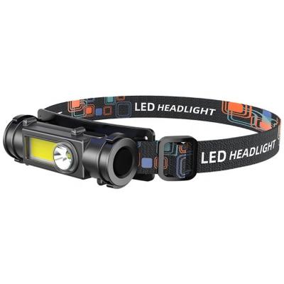 China Head Moving New Mini Powerful LED Headlight XPE+COB USB LED Waterproof Head Torch Lamp Light Portable Rechargeable Built-in Battery Headlight for sale