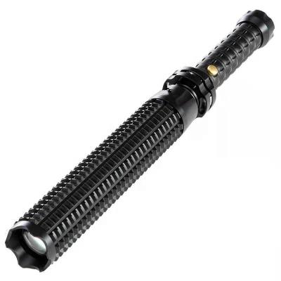 China Zoomable Led Baseball Bat LED Light Wholesale Flashlight Zoomable Security Police Tactical Torch Flashlight With Safety Hammer for sale