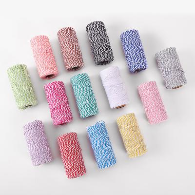 China Factory Viable Color Clothing Slogan DIY 2mm Color Mixed Cotton Rope Double Color for sale