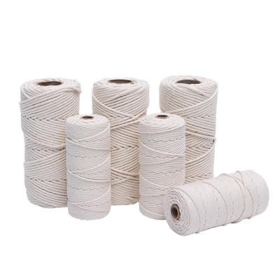 China Sustainable Wholesale White Cotton Rope DIY Hand Knitted Woven Cotton Rope Decorative Rope for sale