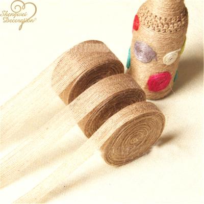 China Sustainable Wholesale Natural DIY Jute Fish Thread Braided Ribbon for sale