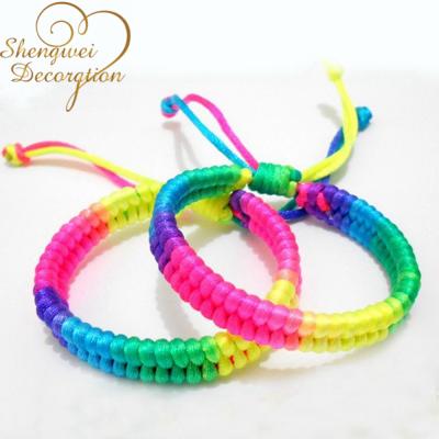 China Casual/Sporty Stain Colorful Rope Braided Bracelet, Nylon Wristband à venda