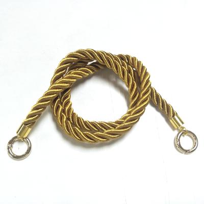 China Wholesale 10 Mm Gold Decoration Nylon Rope 3 Strand Thick Silk Twisted Rope Viable for sale