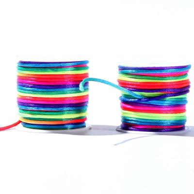 China Eco-friendly Wholesale Nylon Rope Braided Rainbow Cord For Bracelet for sale