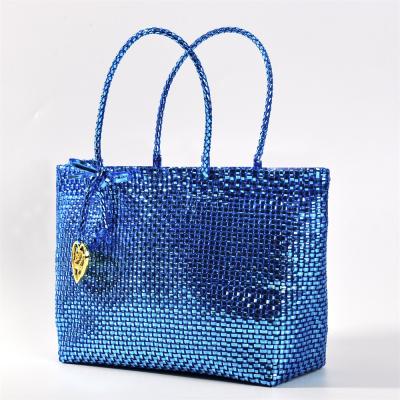 中国 Vintage Woven Novelty Synthetic Tote Women Shopping Purse PVC Handbag 販売のため