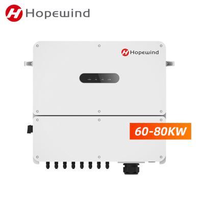 China HOPEWIND Smart Design 70KW 75KW 80KW 60KW On Grid Inverter WiFi Grid Tie Inverters With Limiter 705*650*285mm for sale