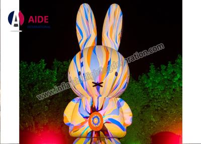 China Colorful Rabbit Inflatable Advertising Characters With Led Decorative Lights for sale