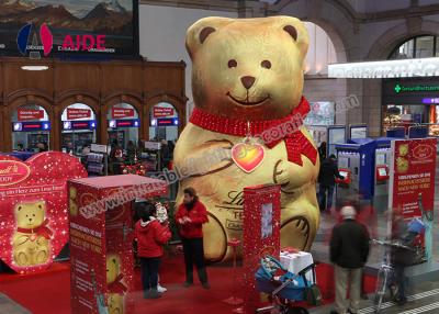 China Gold Bear Character Inflatable Advertising Balloons In Valentine's Day for sale