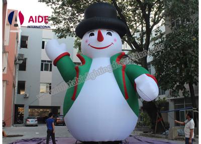 China 10M Green Inflatable Snowman Christmas Human Character Cartoon With Light for sale