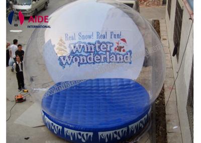 China Blue PVC Inflatable Holiday Decor Snow Globe For Christmas Advertise Show for sale