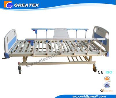 China 2 Cranks Manual Hospital Bed 2 Functions 2100*900*500 Mm With ABS Dining Board for sale